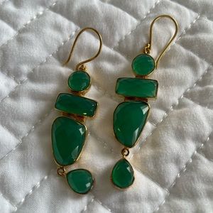 Margaret Elizabeth Green Onyx Earrings